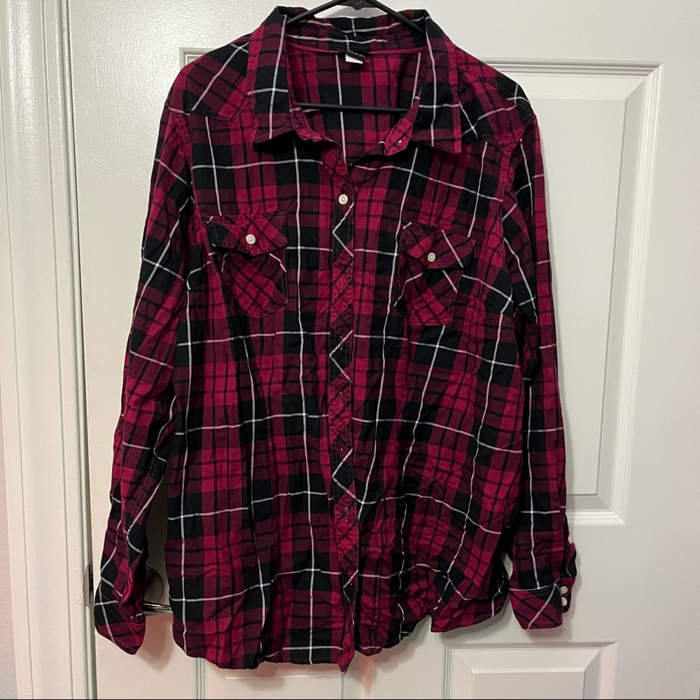 Torrid 4X Plaid Button Down